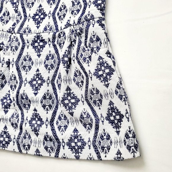 Genuine Kids From OshKosh B'gosh Jacquard Romper Dress White & Navy Blue Size 4T - Picture 6 of 12